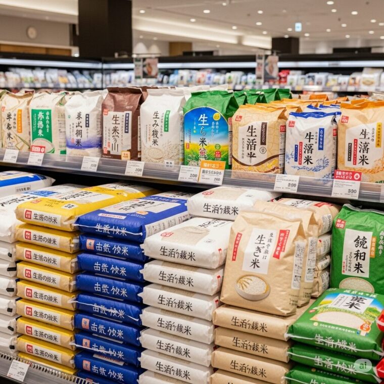スーパーに陳列されているお米（イメージ）
