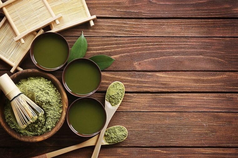お茶と茶碗と茶杓